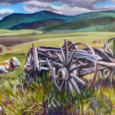 painting of wagon