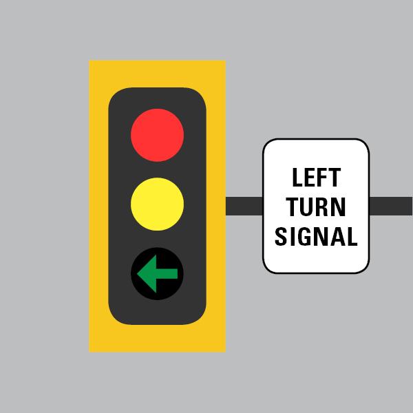 A green street light that is only an arrow diagram