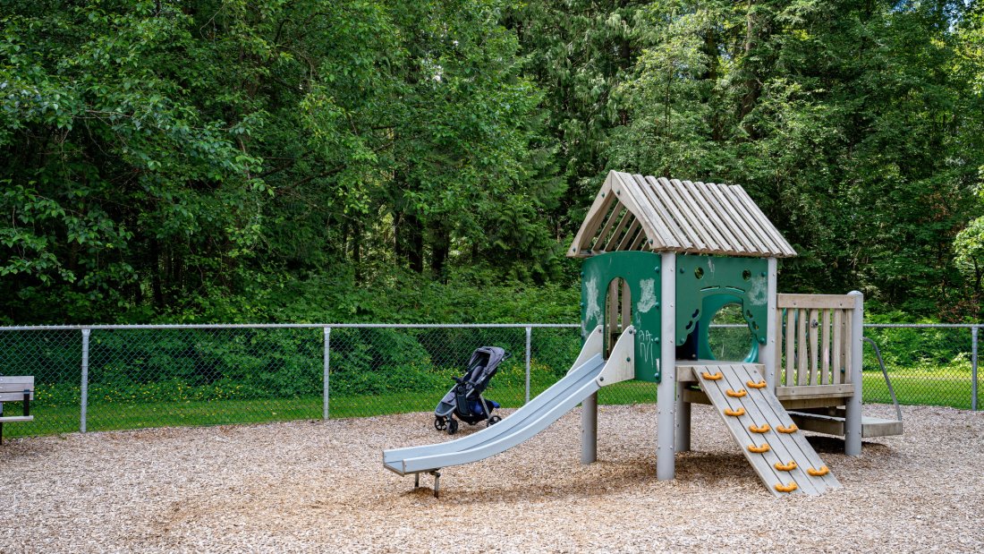 slide in playground in park