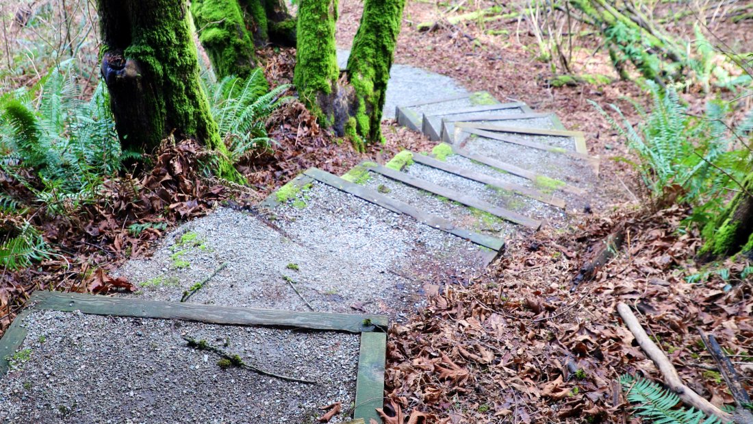 path with stairs in park