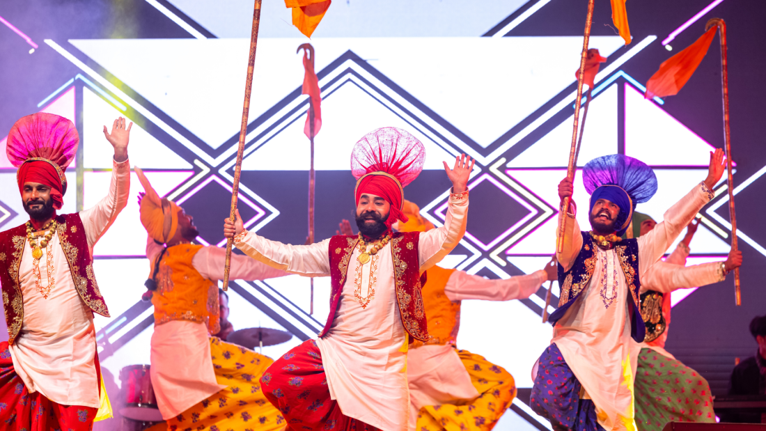 Punjabi Dancers in colourful costumes