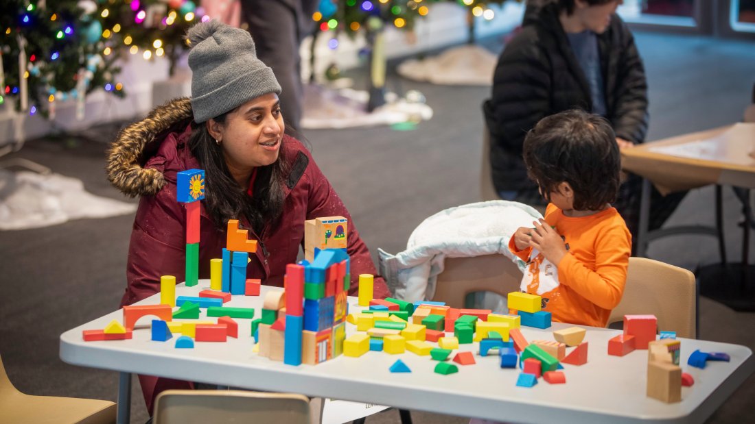 people building lego