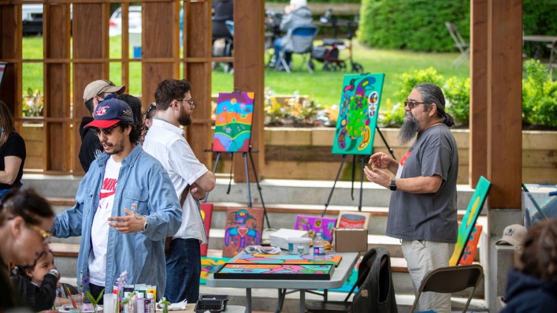 Vendors in the pavilion at Totest Aleng