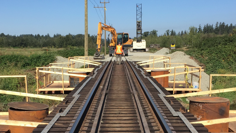 a man works on a railway 