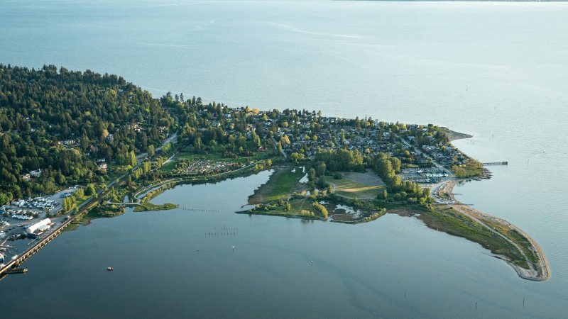 aerial of crescent beach