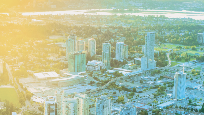 aerial of surrey city centre