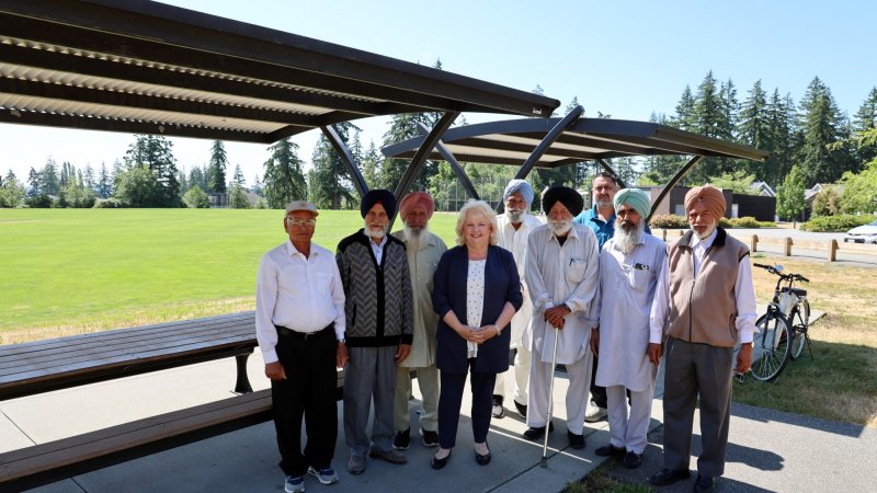 Mayor Brenda Locke and community members at West Newton Community Park 