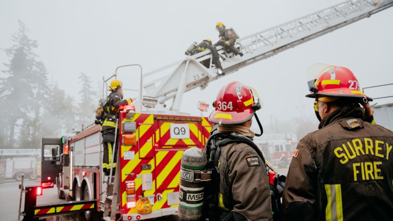 Firefighters training