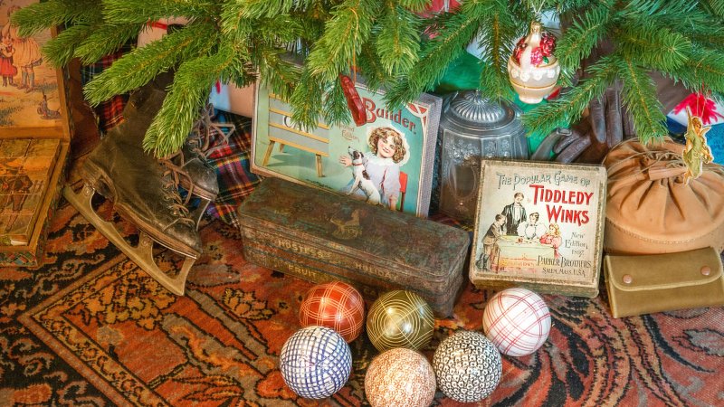 Vintage gifts under the Stewart Christmas tree