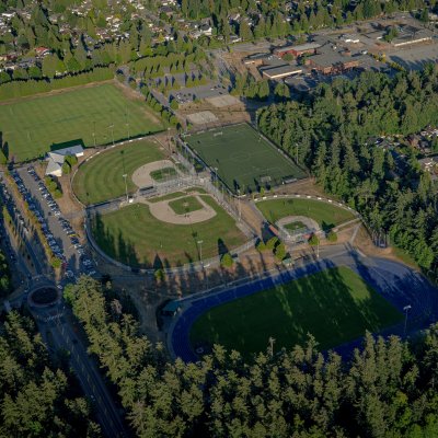 An aerial shot of the South Surrey Athletic Park