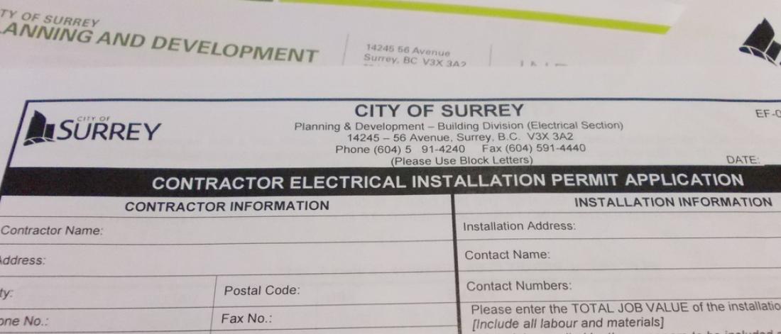 Electrical Permits | City Of Surrey