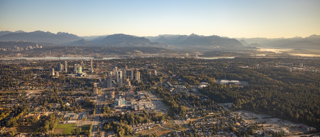 aerial of city centre 