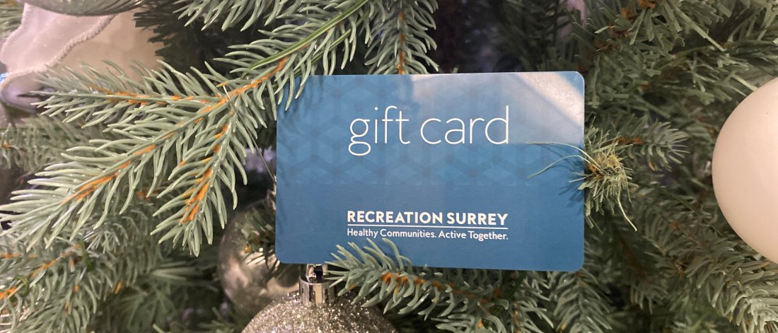 A Recreation Surrey gift card.