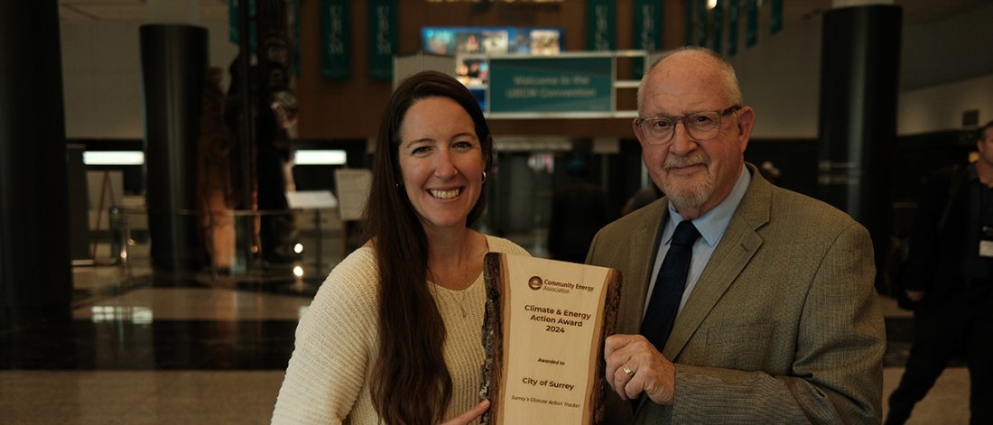 Climate Energy Association CEO Megan Lohmann and City of Surrey Councillor Stutt