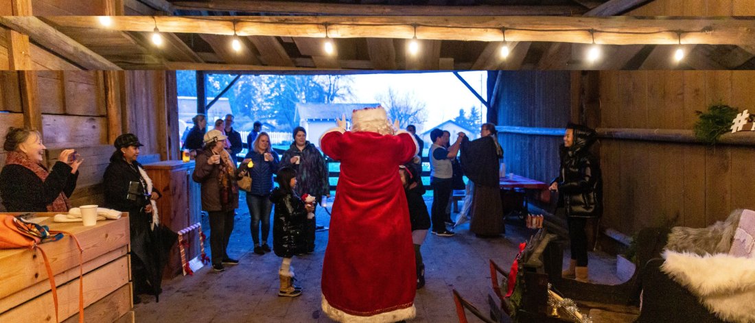 Father Christmas in the Pole Barn