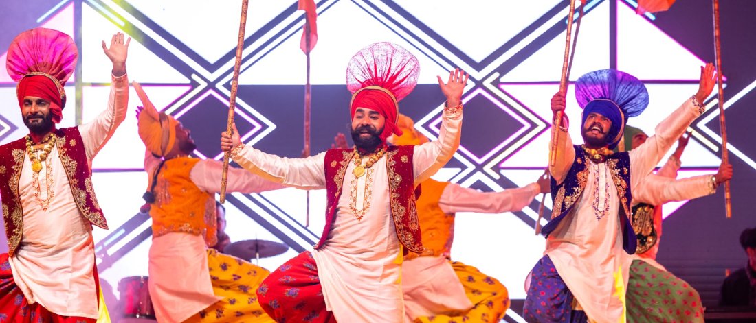 Punjabi Dancers in colorful costumes