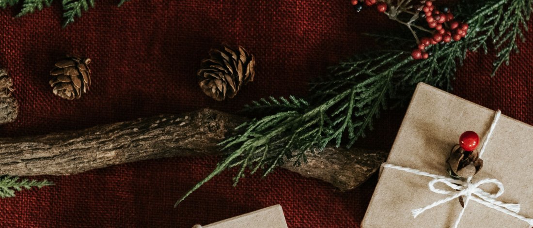 Rustic gifts and greenery