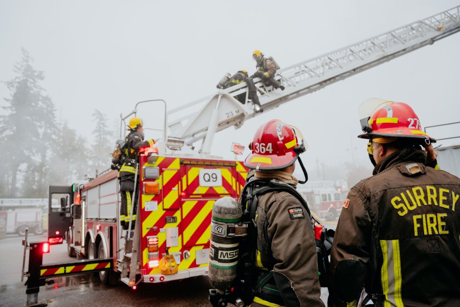 Firefighters training