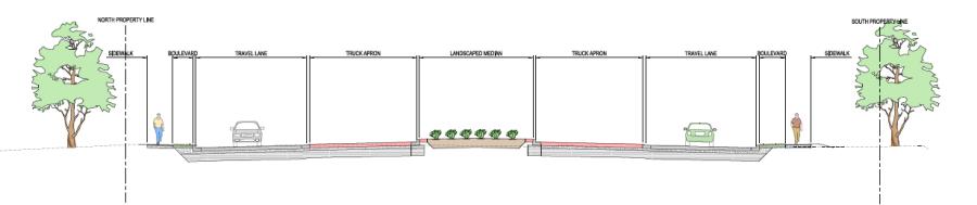 Harvie Road and 88 Avenue Roundabout Section Drawing