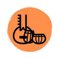 Logo showing musical instruments