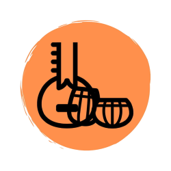 Logo showing musical instruments